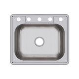Elkay Dayton Stainless Steel 25" x 21-1/4" x 6-9/16", 5-Hole Single Bowl Drop-in Sink