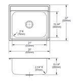 Elkay Dayton Stainless Steel 25" x 22" x 10-1/4" 5-Hole Single Bowl Drop-in Sink