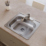Elkay Dayton Stainless Steel 25" x 22" x 6-9/16" 2-Hole Single Bowl Drop-in Sink