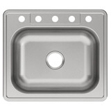 Elkay Dayton Stainless Steel 25" x 22" x 8-1/16", 5-Hole Single Bowl Drop-in Sink