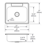 Elkay Dayton Stainless Steel 25" x 22" x 8-3/16" 2-Hole Single Bowl Drop-in Sink