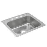 Elkay Dayton Stainless Steel 25" x 22" x 8-3/16", 4-Hole Single Bowl Drop-in Sink