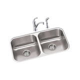 Elkay Dayton Stainless Steel 31-3/4" x 18-1/4" x 8", Equal Double Bowl Undermount Sink and Faucet Kit