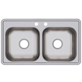Elkay Dayton Stainless Steel 33" x 19" x 6-7/16", 2-Hole Equal Double Bowl Drop-in Sink