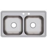 Elkay Dayton Stainless Steel 33" x 19" x 6-7/16", MR2-Hole Equal Double Bowl Drop-in Sink