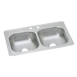 Elkay Dayton Stainless Steel 33" x 22" x 6-9/16" 2-Hole Equal Double Bowl Drop-in Sink