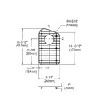 Elkay Dayton Stainless Steel 9-3/4" x 16-7/16" x 1" Bottom Grid