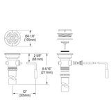 Elkay 3-1/2 Drain Fitting Rotary Lever Operated with 2" OD Tailpiece