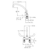 Elkay 4" Centerset with Exposed Deck Faucet with 10" Arc Tube Spout 4" Wristblade Handles