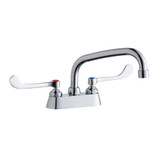Elkay 4" Centerset with Exposed Deck Faucet with 10" Arc Tube Spout 6" Wristblade Handles
