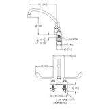 Elkay 4" Centerset with Exposed Deck Faucet with 10" Arc Tube Spout 6" Wristblade Handles