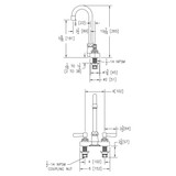 Elkay 4" Centerset with Exposed Deck Faucet with 4" Gooseneck Spout 2" Lever Handles Chrome