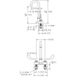 Elkay 4" Centerset with Exposed Deck Faucet with 4" Gooseneck Spout 4" Wristblade Handles Chrome