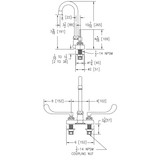 Elkay 4" Centerset with Exposed Deck Faucet with 4" Gooseneck Spout 6" Wristblade Handles Chrome