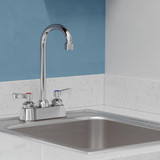 Elkay 4" Centerset with Exposed Deck Faucet with 5" Gooseneck Spout 2" Lever Handles Chrome