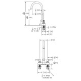 Elkay 4" Centerset with Exposed Deck Faucet with 5" Gooseneck Spout 2" Lever Handles Chrome