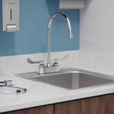 Elkay 4" Centerset with Exposed Deck Faucet with 8" Gooseneck Spout 4" Wristblade Handles Chrome
