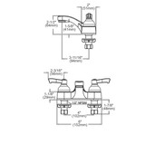 Elkay 4" Centerset with Exposed Deck Faucet with Pop-up Drain Integral Spout 2" Lever Handles