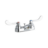 Elkay 4" Centerset with Exposed Deck Faucet with Pop-up Drain Integral Spout 4" Wristblade Handles