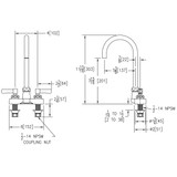 Elkay 4" Centerset with Exposed Deck Laminar Flow Faucet with 5" Gooseneck Spout 2" Lever Handles Chrome
