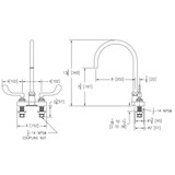 Elkay 4" Centerset with Exposed Deck Laminar Flow Faucet with 8" Gooseneck Spout 4" Wristblade Handles Chrome