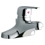 Elkay 4" Centerset with Exposed Deck Lavatory Faucet Pop-Up Drain Integral Spout Single Control 4" Wristblade Handle
