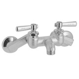 Elkay 4"-8-3/8" Adjustable Centers Wall Mount Faucet with Bucket Hook Spout 2" Lever Handles Rough Chrome