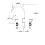 Elkay 8" Centerset Concealed Deck Mount Faucet with Arc Spout and 2-5/8" Lever Handles Chrome