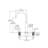 Elkay 8" Centerset Concealed Deck Mount Faucet with Gooseneck Spout and 2-5/8" Lever Handles Chrome