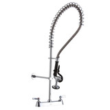 Elkay 8" Centerset Exposed Deck Mount Faucet 44in Flexible Hose w/1.2 GPM Spray Head 2" Lever Handles 1.2 GPM Spray Head