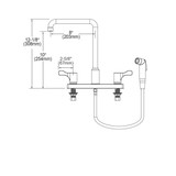 Elkay 8" Centerset Exposed Deck Mount Faucet with Arc Spout and 2-5/8" Lever Handles with Side Spray Chrome