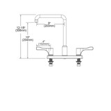 Elkay 8" Centerset Exposed Deck Mount Faucet with Arc Spout and 4" Lever Handles Chrome