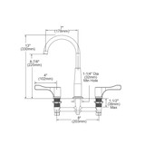 Elkay 8" Centerset Exposed Deck Mount Faucet with Gooseneck Spout and 4" Lever Handles Chrome