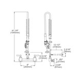 Elkay 8" Centerset Wall Mount Faucet 44" Flexible Hose w/1.2 GPM Spray Head 2" Lever Handles 1.2 GPM Spray Head
