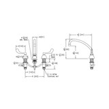 Elkay 8" Centerset with Concealed Deck Faucet with 10" Arc Tube Spout 4" Wristblade Handles Chrome