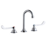 Elkay 8" Centerset with Concealed Deck Faucet with 4" Gooseneck Spout 6" Wristblade Handles Chrome