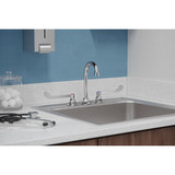 Elkay 8" Centerset with Concealed Deck Faucet with 4" Gooseneck Spout 6" Wristblade Handles Chrome