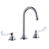 Elkay 8" Centerset with Concealed Deck Faucet with 5" Gooseneck Spout 4" Wristblade Handles Chrome