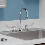 Elkay 8" Centerset with Concealed Deck Faucet with 5" Gooseneck Spout 4" Wristblade Handles Chrome