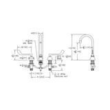 Elkay 8" Centerset with Concealed Deck Faucet with 5" Gooseneck Spout 6" Wristblade Handles Chrome