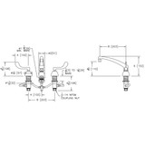 Elkay 8" Centerset with Concealed Deck Faucet with 8" Arc Tube Spout 4" Wristblade Handles Chrome
