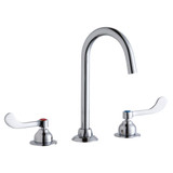 Elkay 8" Centerset with Concealed Deck Laminar Flow Faucet with 5" Gooseneck Spout 4" Wristblade Handles Chrome