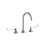 Elkay 8" Centerset with Concealed Deck Laminar Flow Faucet with 5" Gooseneck Spout 6" Wristblade Handles Chrome