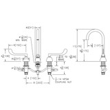 Elkay 8" Centerset with Concealed Deck Laminar Flow Faucet with 5" Gooseneck Spout 6" Wristblade Handles Chrome