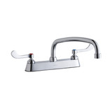 Elkay 8" Centerset with Exposed Deck Faucet with 12" Arc Tube Spout 4" Wristblade Handles Chrome