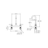 Elkay 8" Centerset with Exposed Deck Faucet with 4" Gooseneck Spout 2" Lever Handles Chrome