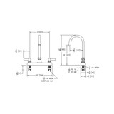 Elkay 8" Centerset with Exposed Deck Faucet with 5" Gooseneck Spout 2" Lever Handles Chrome