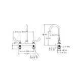 Elkay 8" Centerset with Exposed Deck Faucet with 5" Gooseneck Spout 4" Wristblade Handles Chrome