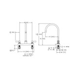 Elkay 8" Centerset with Exposed Deck Faucet with 8" Gooseneck Spout 2" Lever Handles Chrome