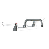 Elkay 8" Centerset with Exposed Deck Faucet with 8" Tube Spout 6" Wristblade Handles Chrome